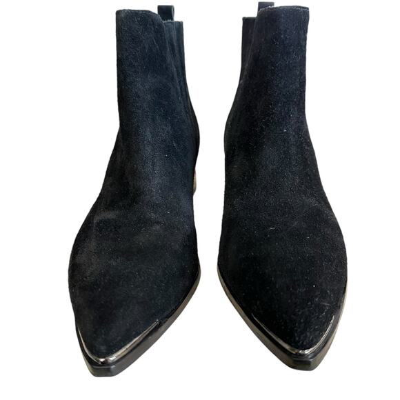 Marc Fisher MLYommi black suede leather booties  pull on size 7 - Picture 1 of 16